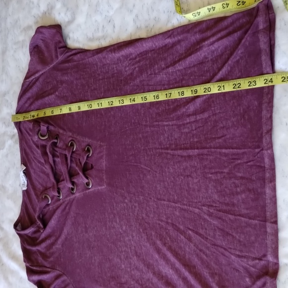 Cloud Chaser Maroon Sheer Burnout With Criss Cross Front - Picture 10 of 13